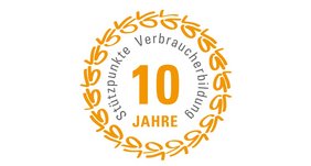 Logo 10 Jahre Stützpunkte Verbraucherbildung Bayern Logo 10 Jahre Stützpunkte Verbraucherbildung Bayern